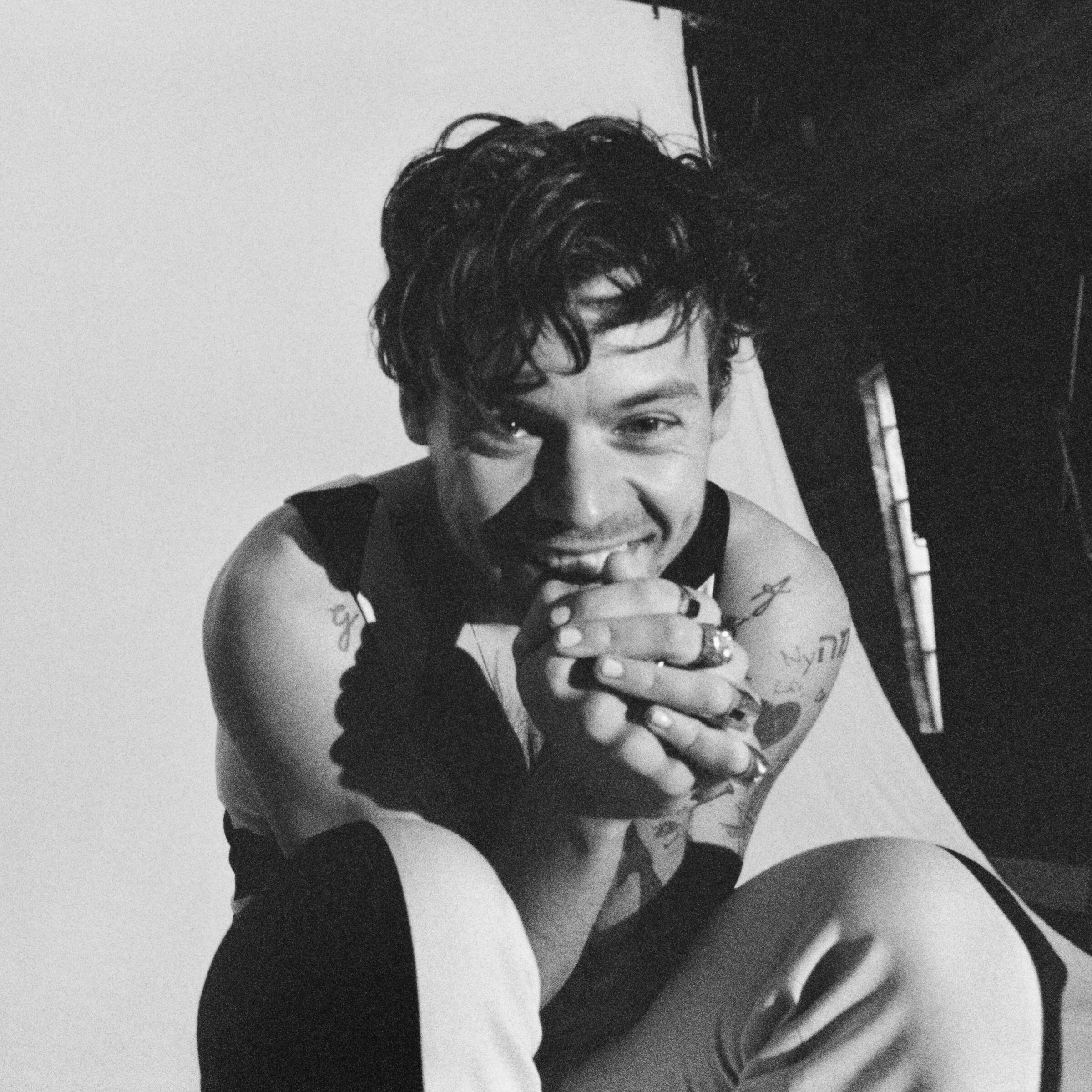 Download Harry Styles Black And White Photoshoot Wallpaper